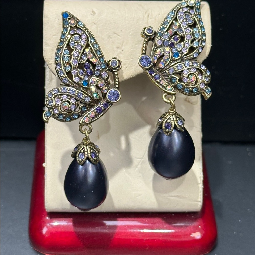 Heidi Daus Multicolor Crystal Butterfly Earrings new